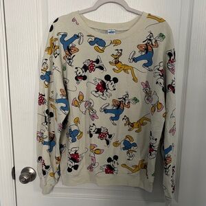 Disney Multicolor Character Print Men's Crewneck Sweater
